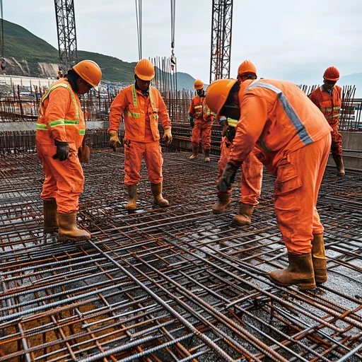 construction workers working stockcake